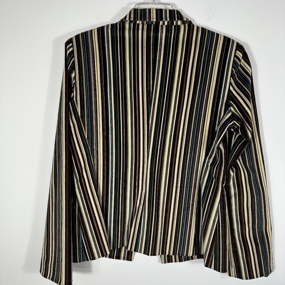 Vtg Neiman Marcus Women's Sz 10 Velour Striped Blazer Jacket Academic Y2K - Picture 8 of 12